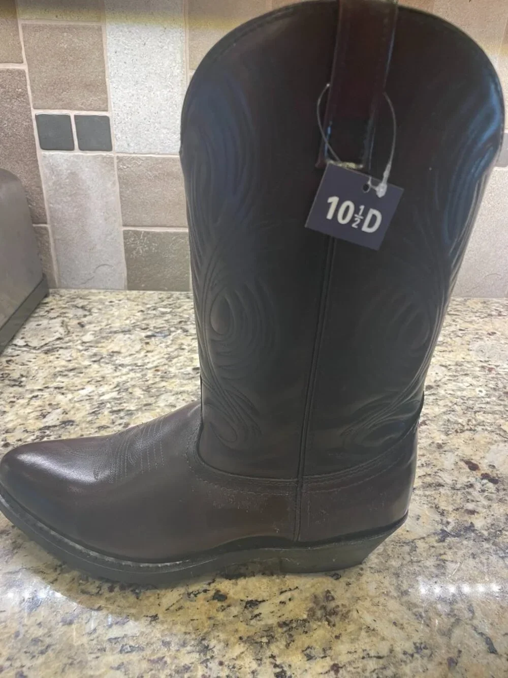 Masterson Boot Burgundy Leather Western Cowboy Men Boots Size 10.5 D